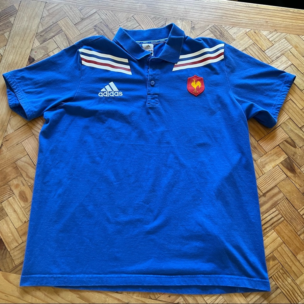 Vtg 2000s Adidas Polo France Soccer National Team FFR Sz XL Football Futbol